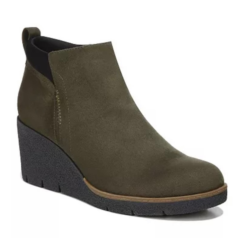 Dr. Scholl's Berklie Women's Wedge Boots Brown/ Olive Size 6.5 Comfortable Fit